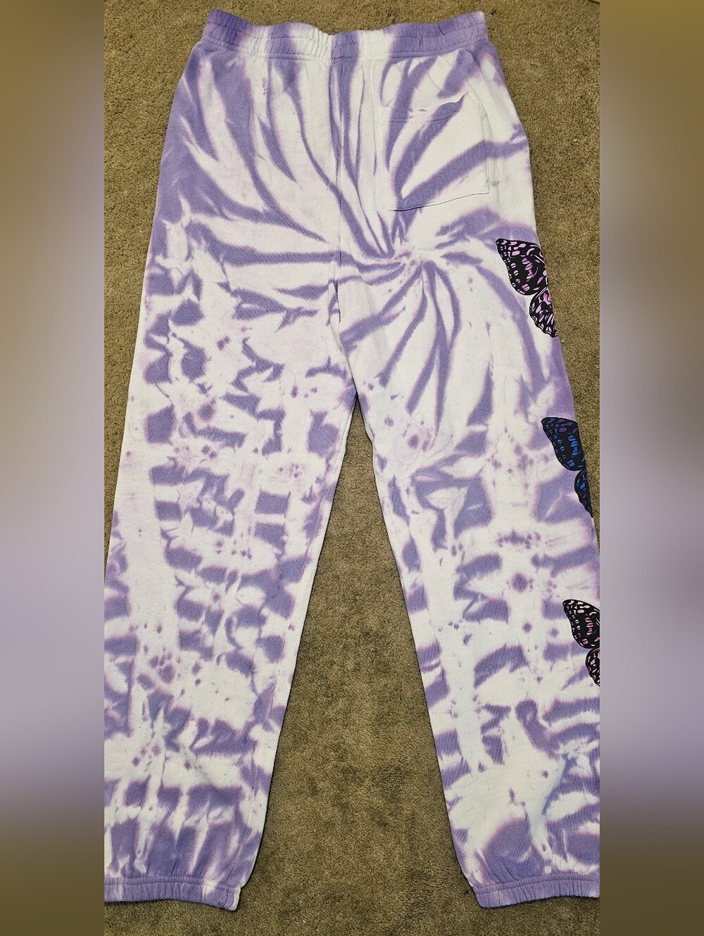 Santa Cruz Purple Butterfly Tie Dye Sweatpants - Picture 2 of 6